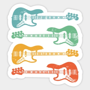 J-Style Bass Guitar Cool Retro Colors Sticker